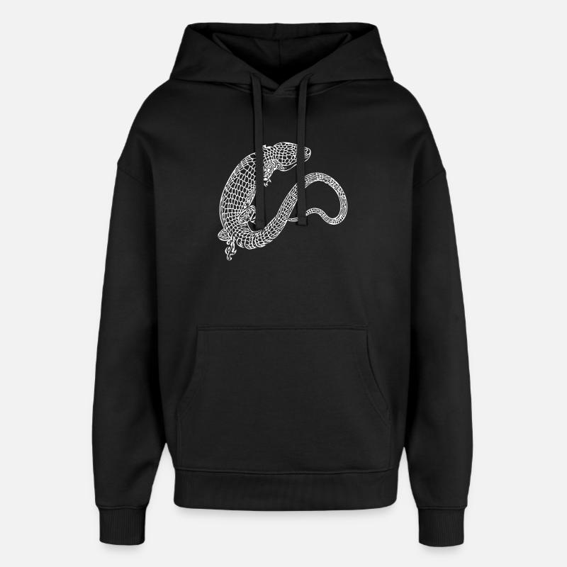 Salamandre illustrée aux écailles blanches - Sweat à capuche unisexe Stanley/Stella Oversized - noir