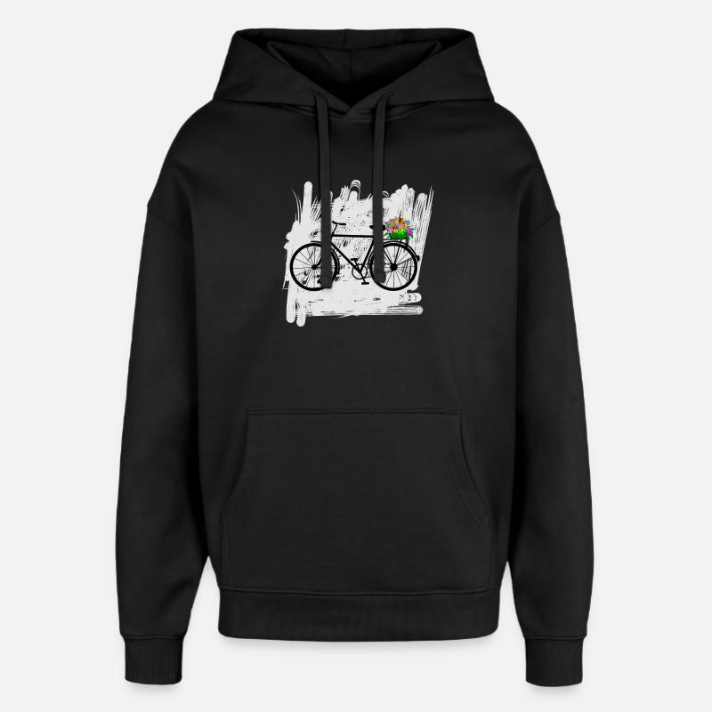 fahrrad blumen radfahrer - Oversized Unisex Hoodie von Stanley/Stella - Schwarz