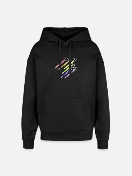 LGBT avion - Sweat à capuche unisexe Stanley/Stella Oversized - noir