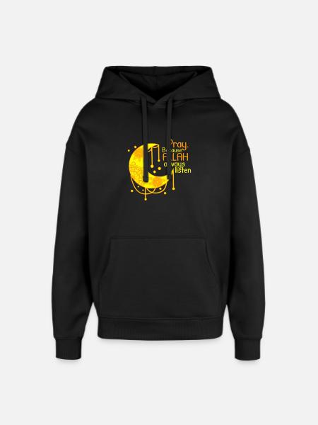 Islam shirt halvmåne siger Allah - Hættetrøje unisex Stanley/Stella Oversized - sort
