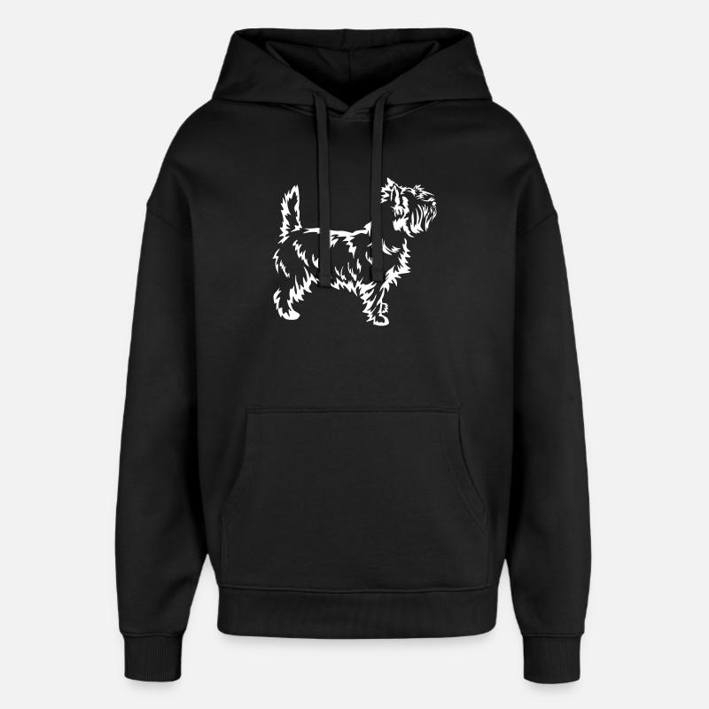 Cairn Terrier « Black Edition » - Sweat à capuche unisexe Stanley/Stella Oversized - noir