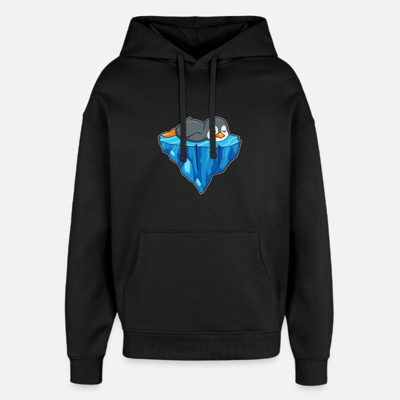 Pinguin Eisscholle - Oversized Unisex Hoodie von Stanley/Stella - Schwarz