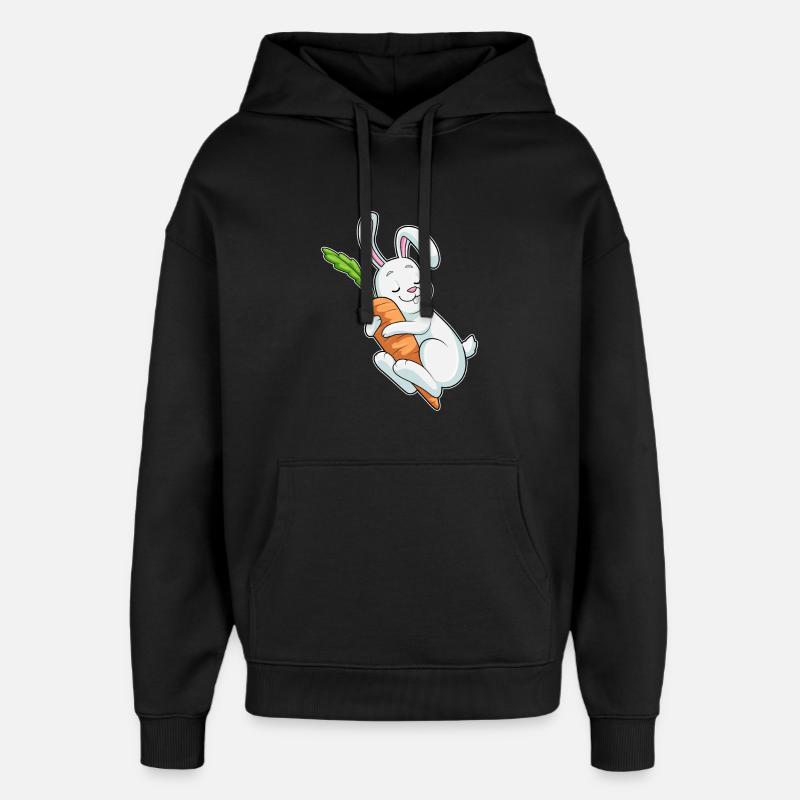 Lapin Carotte - Sweat à capuche unisexe Stanley/Stella Oversized - noir