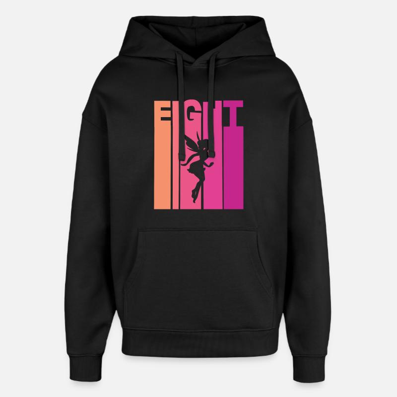 8e anniversaire fille fée - Sweat à capuche unisexe Stanley/Stella Oversized - noir