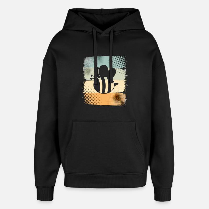 Abeille - Sweat à capuche unisexe Stanley/Stella Oversized - noir