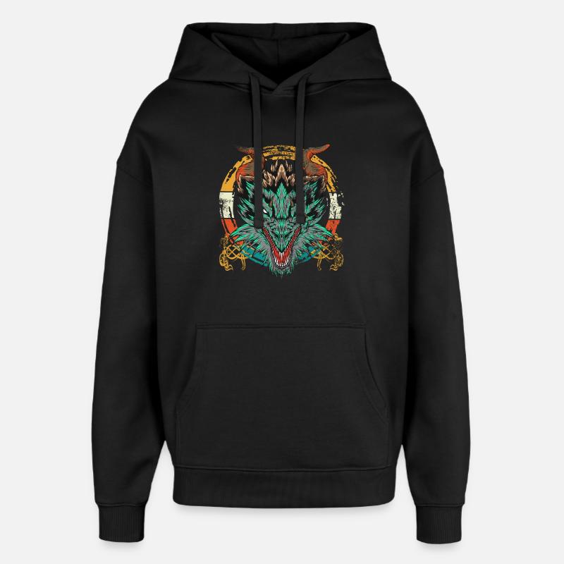Dragon, Dragon, Dragon asiatique - Sweat à capuche unisexe Stanley/Stella Oversized - noir