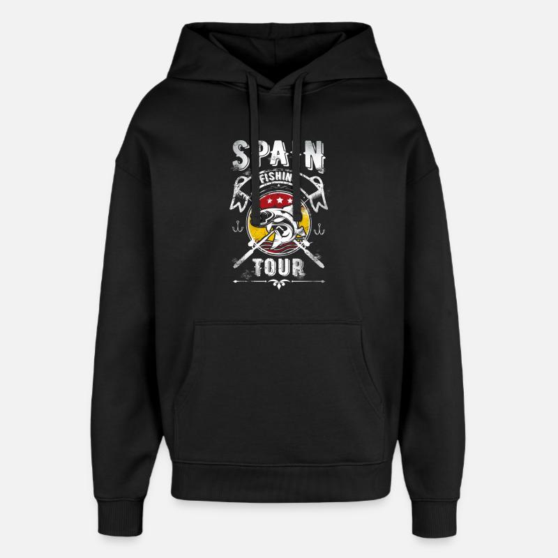 Espagne Pêche Tour - Sweat à capuche unisexe Stanley/Stella Oversized - noir