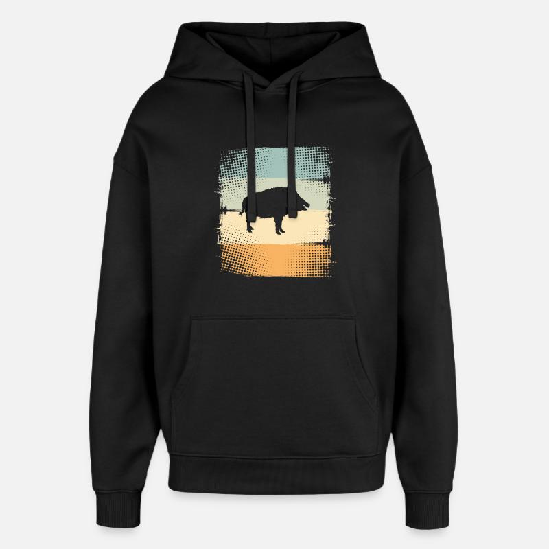 Sanglier - Sweat à capuche unisexe Stanley/Stella Oversized - noir