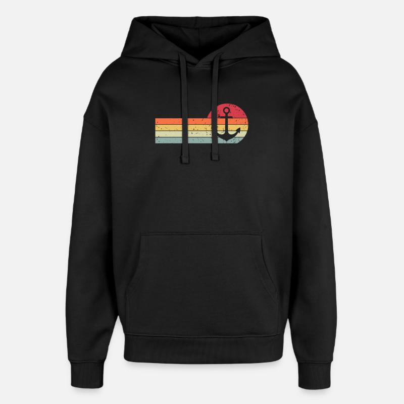 Ancre - Sweat à capuche unisexe Stanley/Stella Oversized - noir