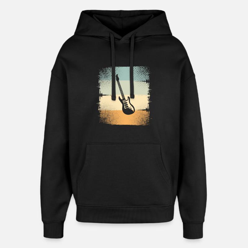 Guitare électrique - Sweat à capuche unisexe Stanley/Stella Oversized - noir