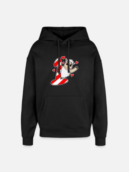 I am 1 - 1st birthday - Oversized Unisex Hoodie by Stanley/Stella - black