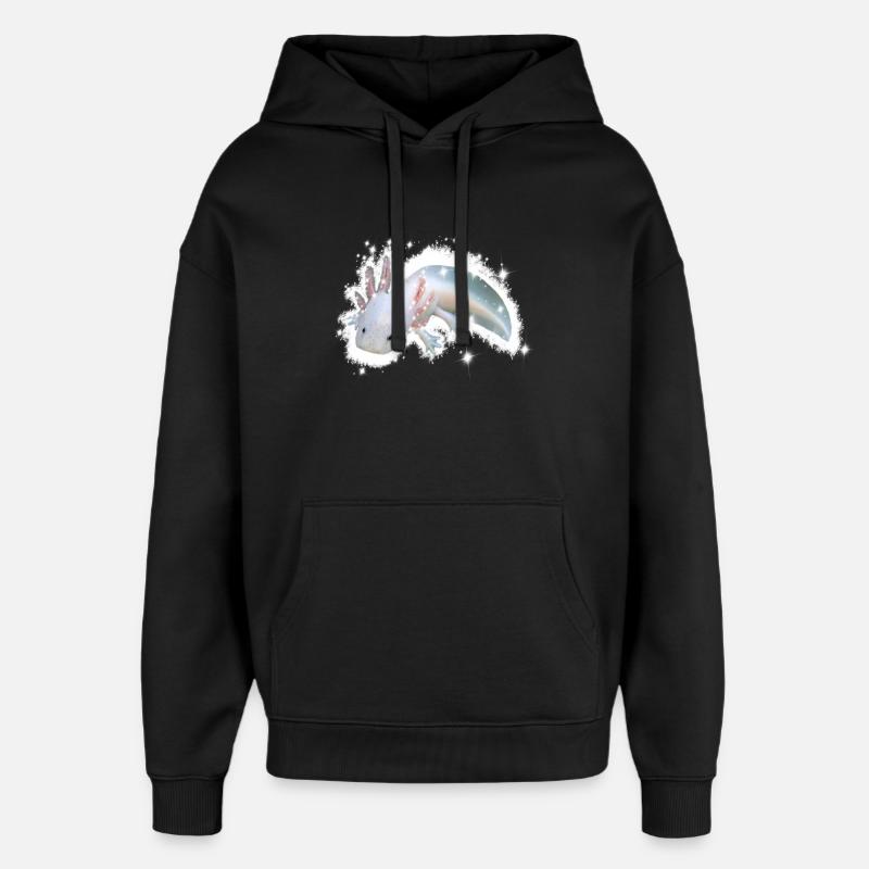 axolotl blanc - Sweat à capuche unisexe Stanley/Stella Oversized - noir