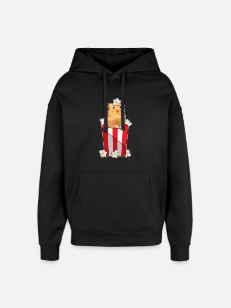 Hamster Popcorn - Oversized Unisex Hoodie von Stanley/Stella - Schwarz