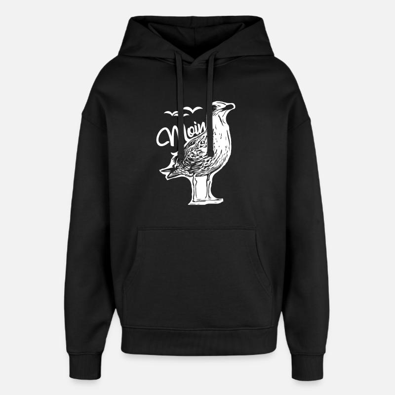Moin - Möwe - Oversized Unisex Hoodie von Stanley/Stella - Schwarz