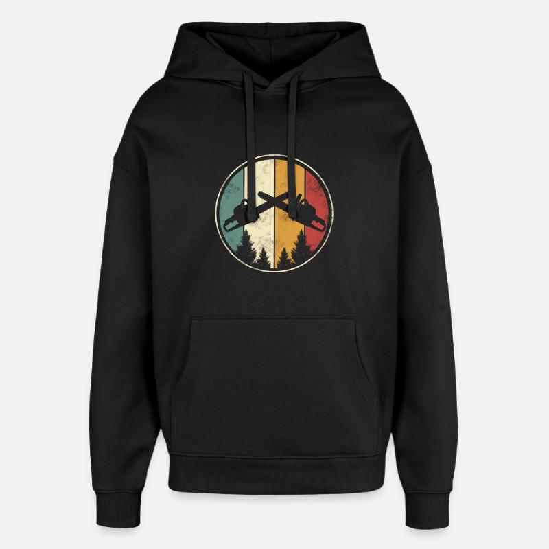 Tronçonneuse Bûcheron - Sweat à capuche unisexe Stanley/Stella Oversized - noir