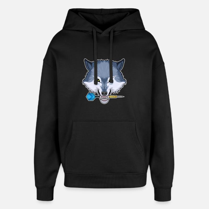 Wolf Dart Dartpfeil - Oversized Unisex Hoodie von Stanley/Stella - Schwarz