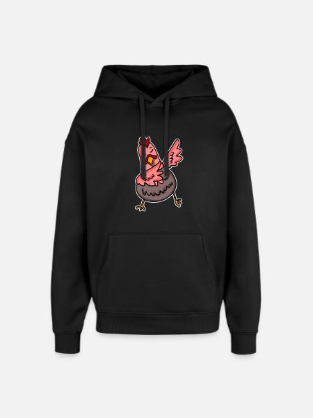 Dabbing Dab Chicken - Oversized Unisex Hoodie by Stanley/Stella - black