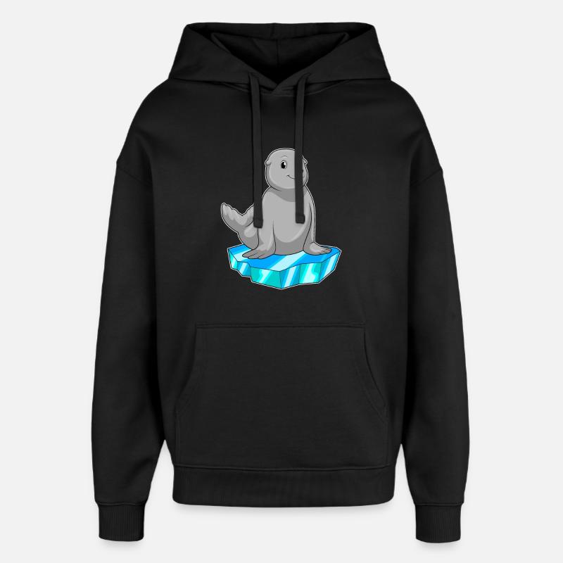 Seehund mit Eisscholle - Oversized Unisex Hoodie von Stanley/Stella - Schwarz