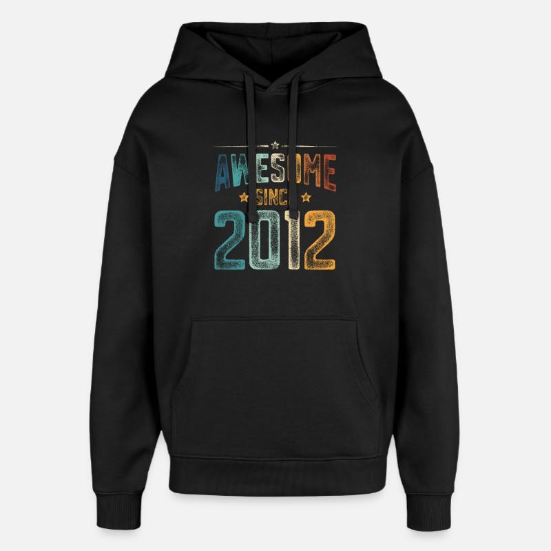 2012 Naissance Année de naissance - Sweat à capuche unisexe Stanley/Stella Oversized - noir