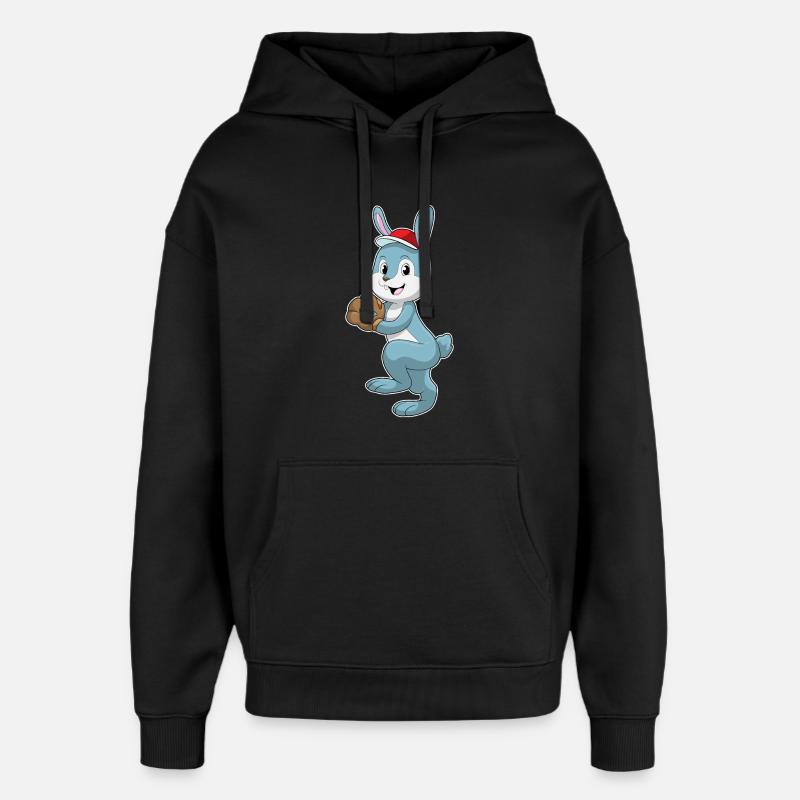 Gant de baseball Bunny - Sweat à capuche unisexe Stanley/Stella Oversized - noir