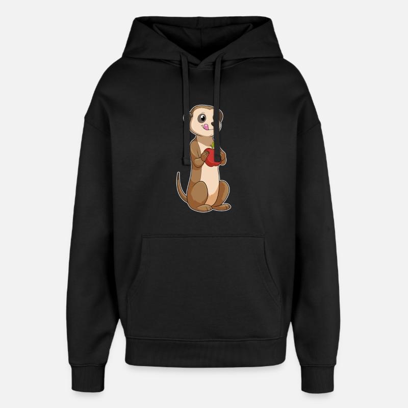 Erdmännchen Apfel - Oversized Unisex Hoodie von Stanley/Stella - Schwarz