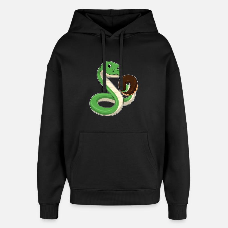 Serpent avec beignet - Sweat à capuche unisexe Stanley/Stella Oversized - noir