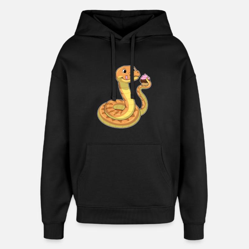 Serpent au muffin - Sweat à capuche unisexe Stanley/Stella Oversized - noir