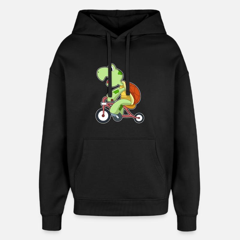 Turtle Bicycle - Oversized Unisex Hoodie by Stanley/Stella - black