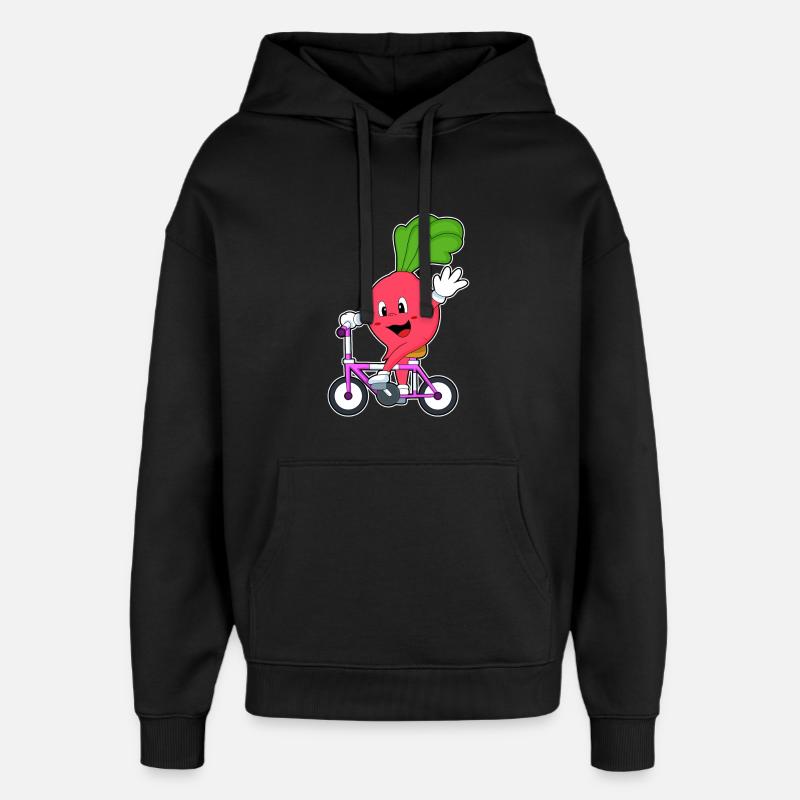 Radis avec vélo - Sweat à capuche unisexe Stanley/Stella Oversized - noir