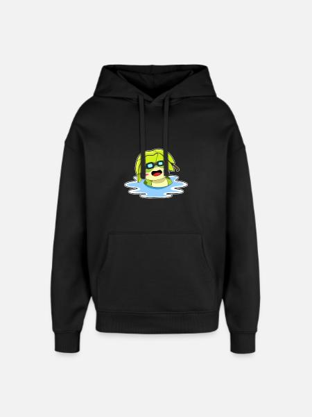 Frosch Sonnenbaden - Oversized Unisex Hoodie von Stanley/Stella - Schwarz