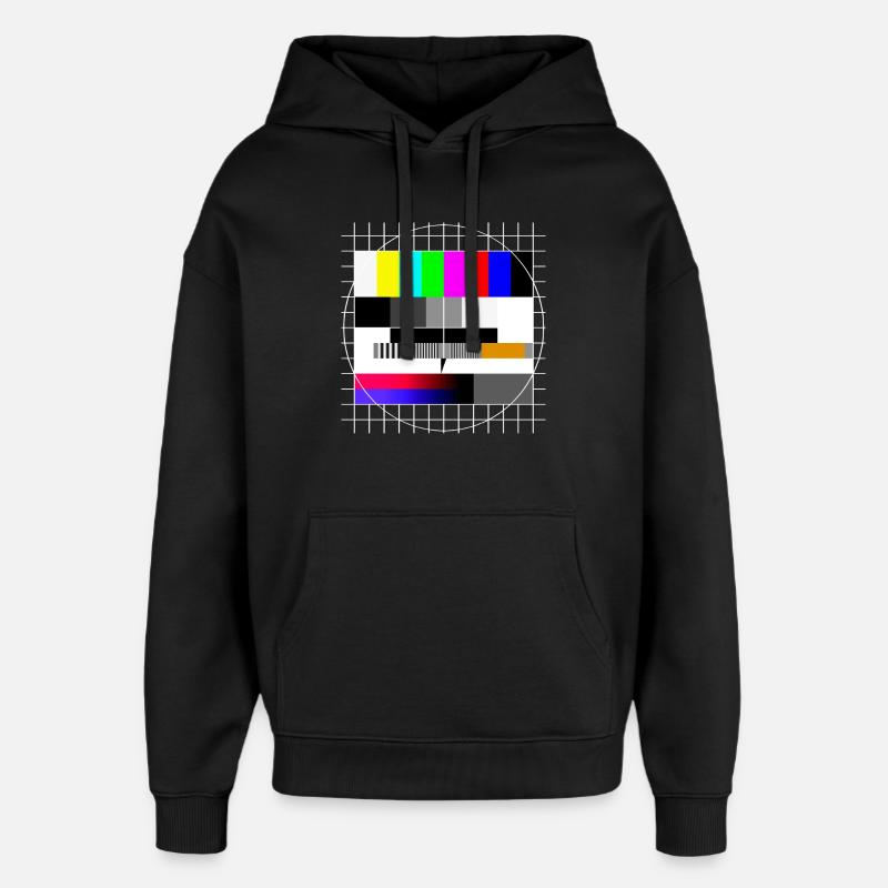 Image de test TV 90s Party 80s Retro 90s - Sweat à capuche unisexe Stanley/Stella Oversized - noir