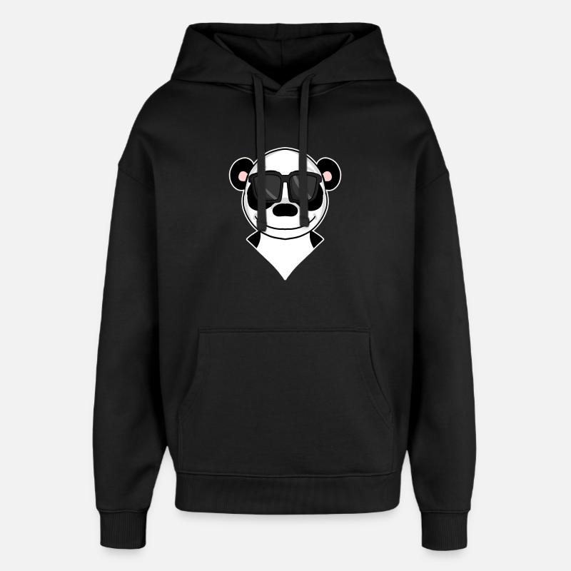 Panda - ours panda cool - Sweat à capuche unisexe Stanley/Stella Oversized - noir