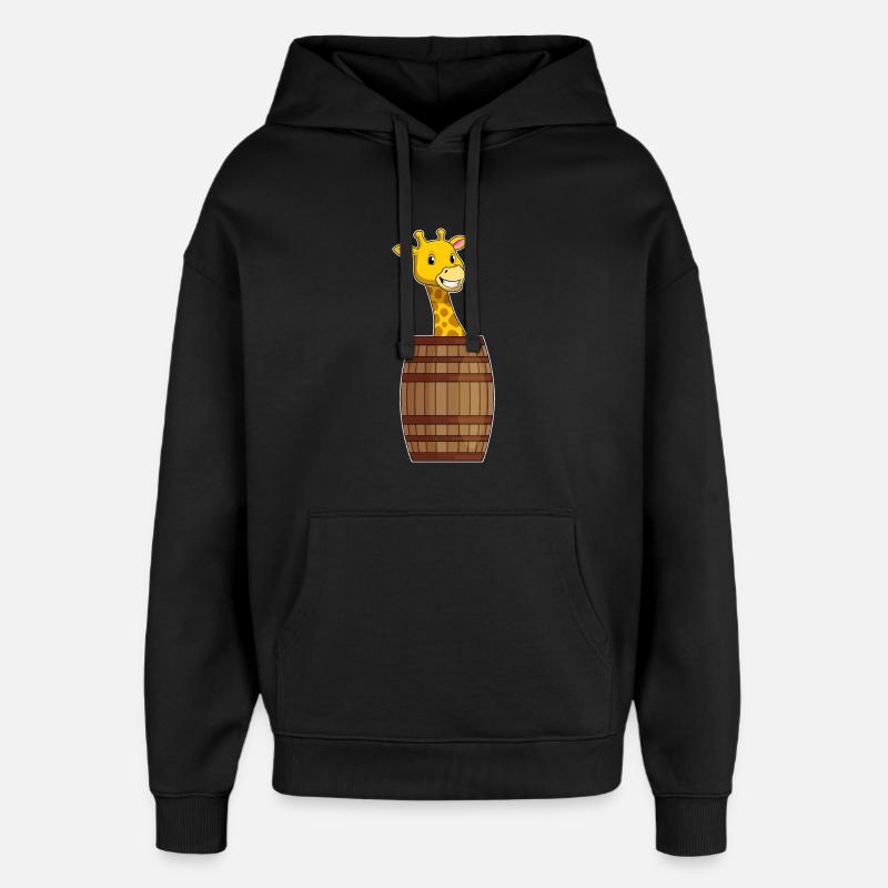 Girafe avec tonneau - Sweat à capuche unisexe Stanley/Stella Oversized - noir