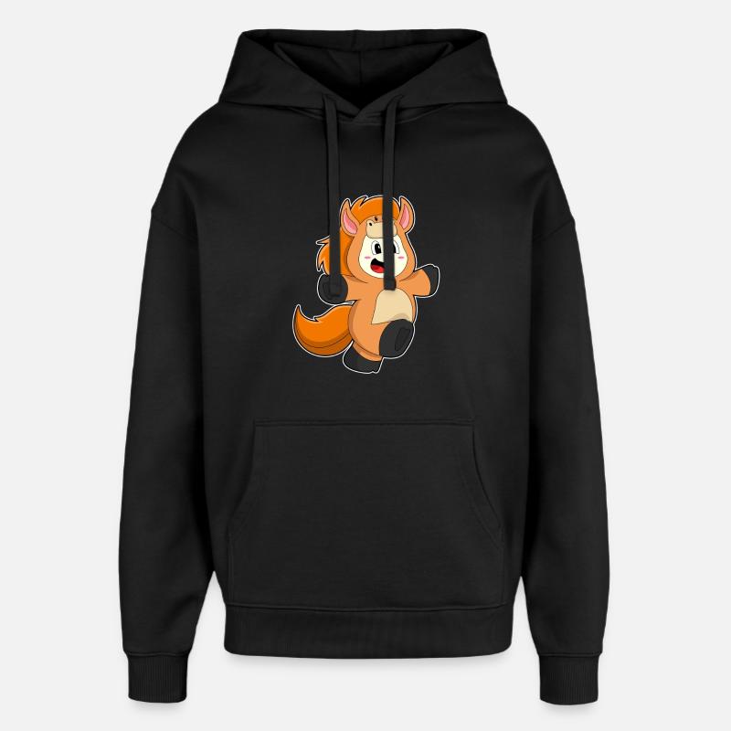 Cheval en costume - Sweat à capuche unisexe Stanley/Stella Oversized - noir