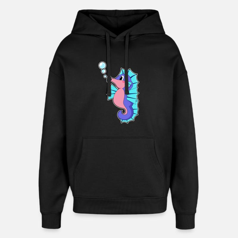 Hippocampe - Sweat à capuche unisexe Stanley/Stella Oversized - noir