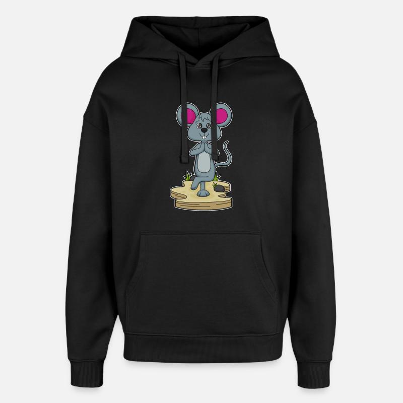 Mouse Yoga Gymnastique - Sweat à capuche unisexe Stanley/Stella Oversized - noir