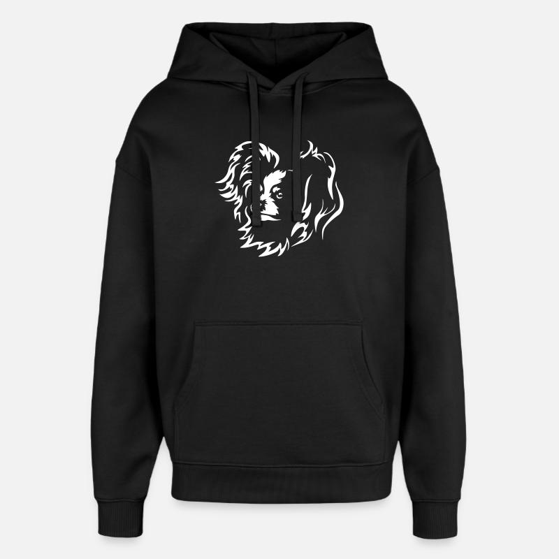 Papillon Kopf "Black Edition" - Oversized Unisex Hoodie von Stanley/Stella - Schwarz