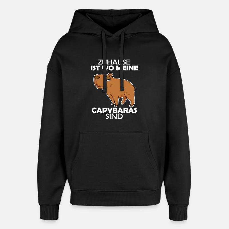 Capybara - Oversized Unisex Hoodie von Stanley/Stella - Schwarz