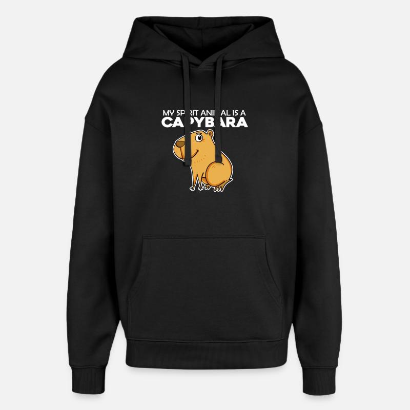 Capybara Wasserschwein - Sweat à capuche unisexe Stanley/Stella Oversized - noir