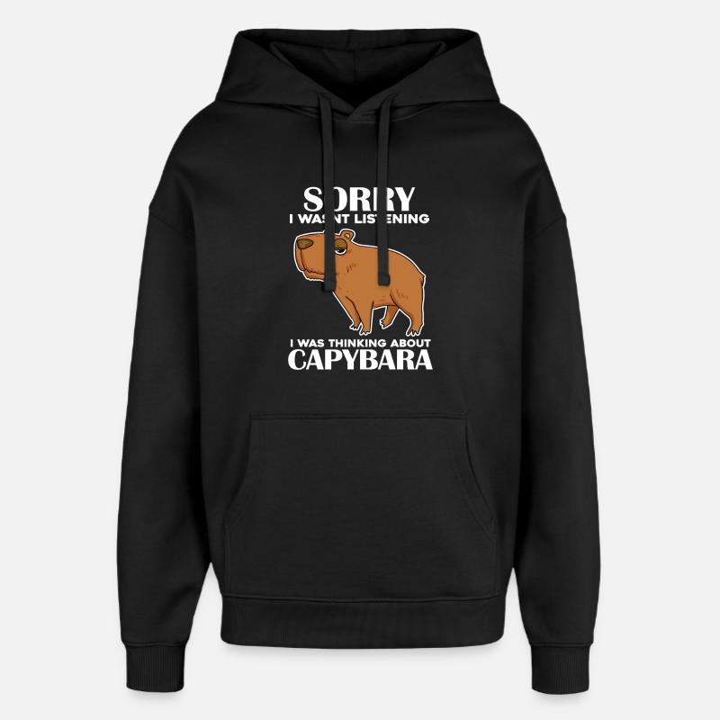 Capybara Capybara Cadeau - Sweat à capuche unisexe Stanley/Stella Oversized - noir