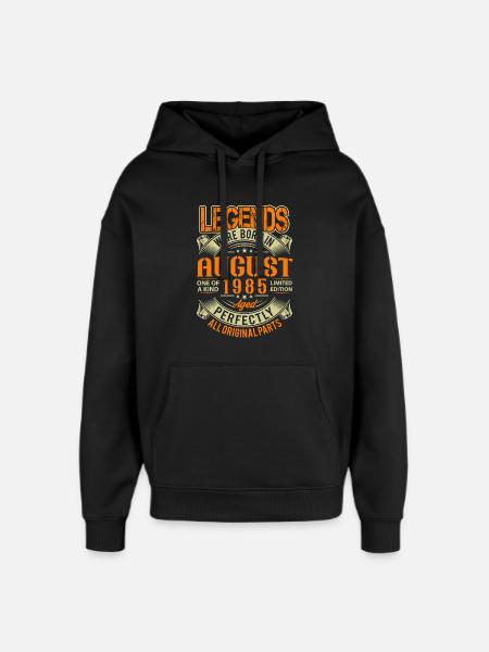 1985 August Birthday Legend - Oversized Unisex Hoodie by Stanley/Stella - black
