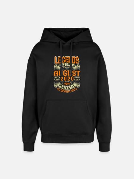 2020 August Birthday Legend - Oversized Unisex Hoodie by Stanley/Stella - black