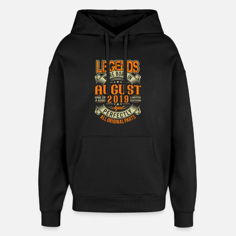 Légende d’anniversaire d’août 2019 - Sweat à capuche unisexe Stanley/Stella Oversized - noir