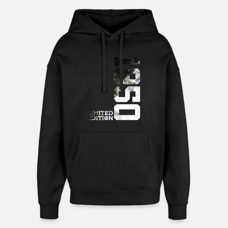 76E ANNIVERSAIRE ÉDITION LIMITÉE 1950 - Sweat à capuche unisexe Stanley/Stella Oversized - noir