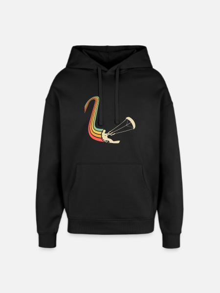 Kitesurfen Kitesurf Kitesurfer Kiteboard - Oversized Unisex Hoodie by Stanley/Stella - black