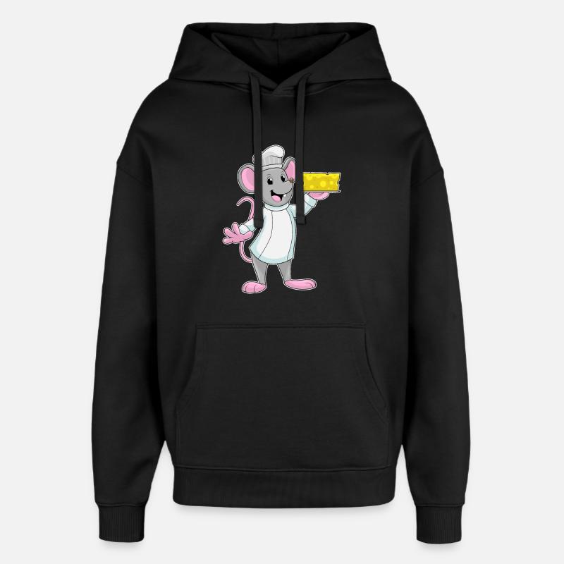 Mouse Cook Cheese Cooking - Sweat à capuche unisexe Stanley/Stella Oversized - noir