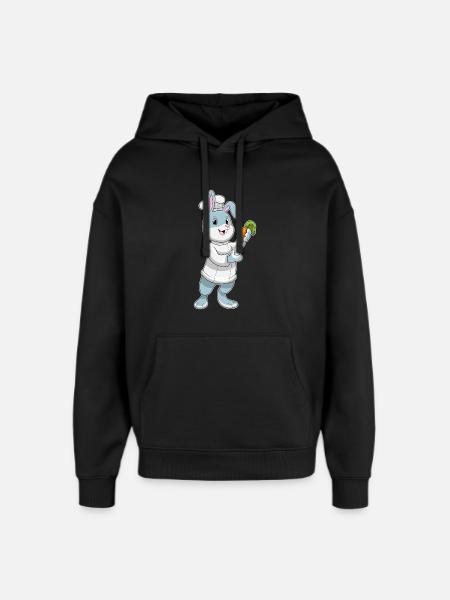Bunny Cook Carrot Cooking - Oversized Unisex Hoodie by Stanley/Stella - black