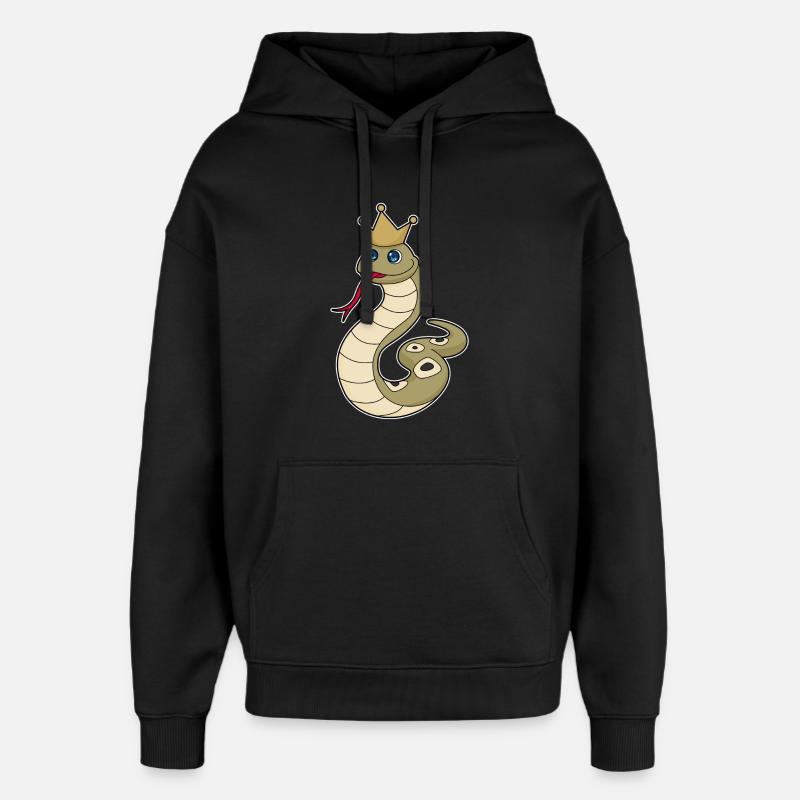Serpent comme roi avec couronne - Sweat à capuche unisexe Stanley/Stella Oversized - noir