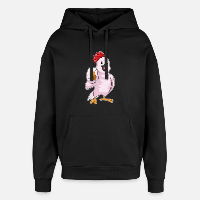Papagei mit Saft - Oversized Unisex Hoodie von Stanley/Stella - Schwarz