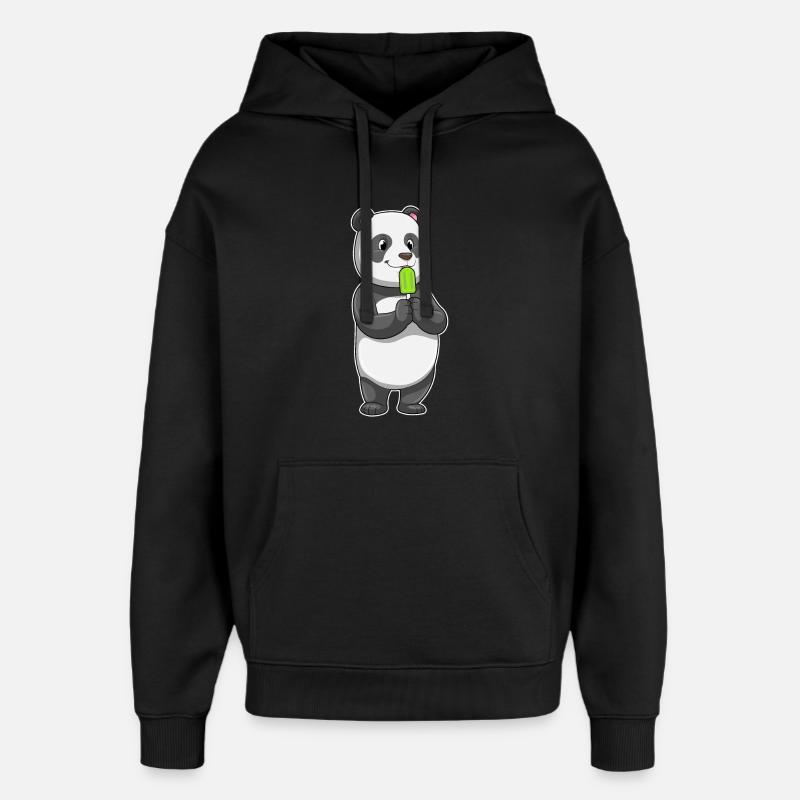 Panda Popsicles - Oversized Unisex Hoodie by Stanley/Stella - black